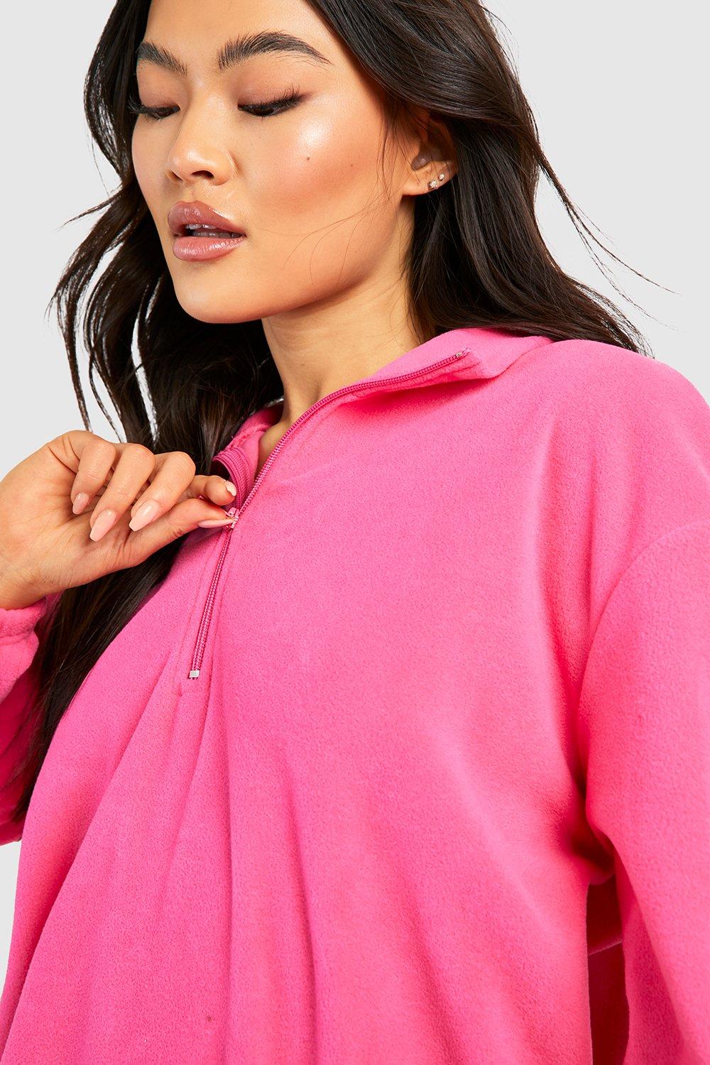 Polar Fleece Half Zip Sweater boohoo